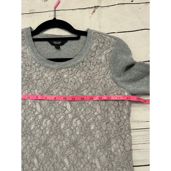 Simply Vera Wang Small Sweater With Longer Tunic Style Lace Size Small - Picture 5 of 8
